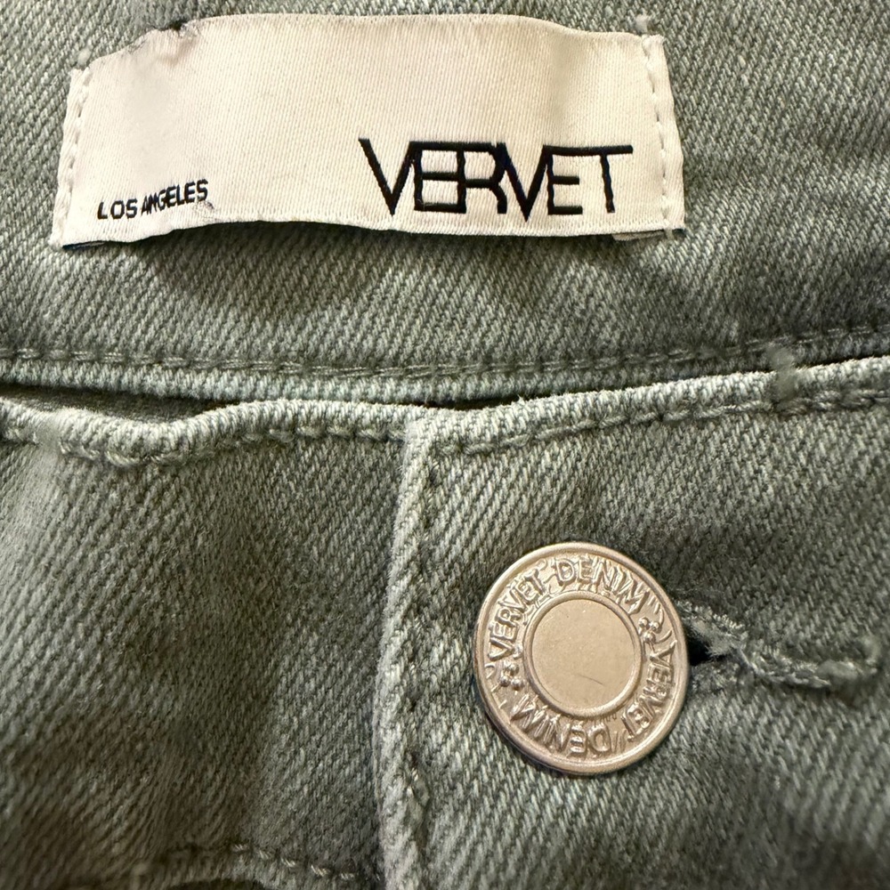 Vervet Los Angeles Olive Green Cargo Pants Straight Leg Utility Jeans Womens 27 - Picture 7 of 10